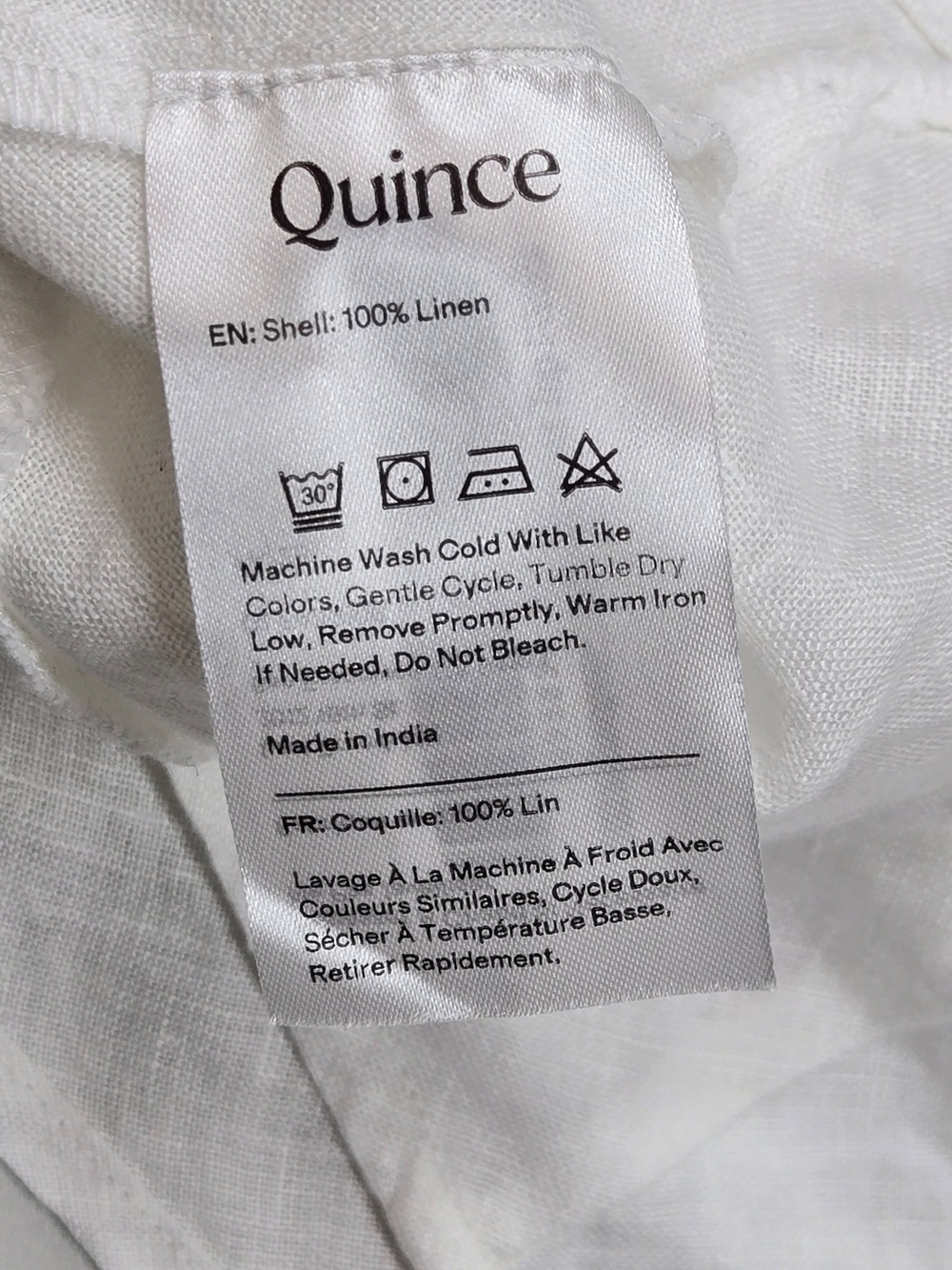 NWT QUINCE 100% European Linen Strapless Top Large White 8065 - Picture 9 of 11
